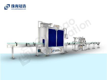 自動16頭醫(yī)用鹽水防腐灌裝、旋蓋生產(chǎn)線